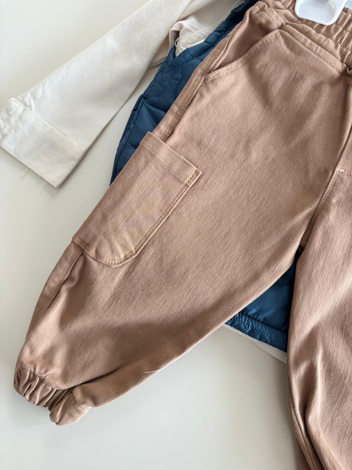 Mavi Kapitone Yelekli 4'lü Takım